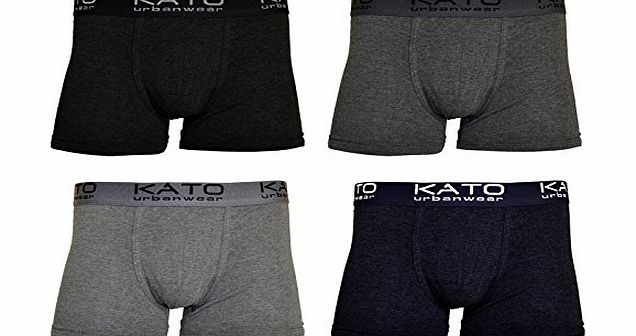 ORIGINMENSWEAR [4 Pairs, Medium] NEW 4 PAIR PACK MENS BOYS DESIGNER KATO COTTON UNDERWEAR TRUNKS BOXER SHORTS